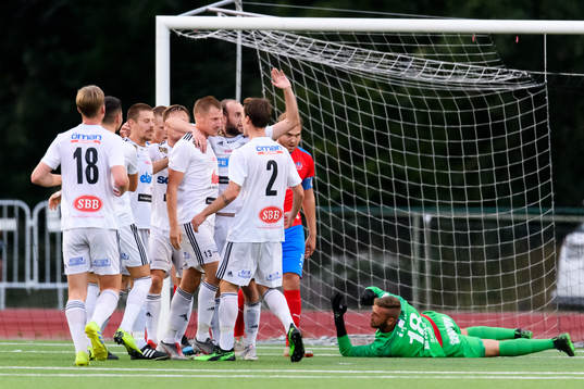 Oskarshamns spelare jublar