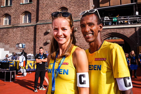 Lovisa Lindh and Mustafa Mohamed of Sweden