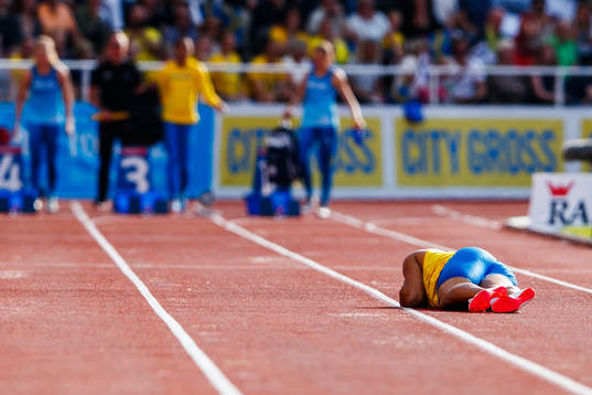 Erik Hagberg of Sweden in pain