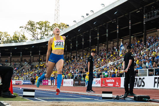 Tilde Johansson of Sweden in pain