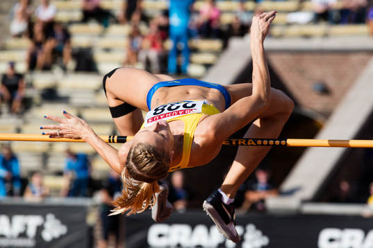 Erika Kinsey of Sweden in the women's high jump