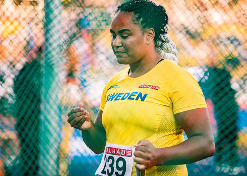 Vanessa Kamga of Sweden in the women's discus throw