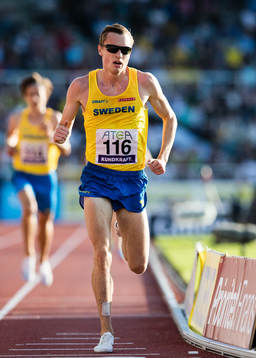Kalle Berglund of Sweden in the men's 5000m