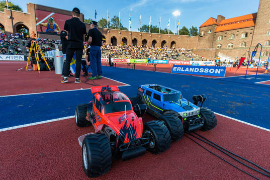 Two radio controlled cars