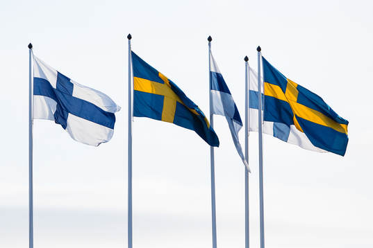 Swedish and Finnish flags