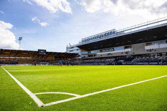 Generell vy över Studenternas innan fotbollsmatchen i