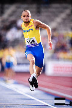 Artur Engström of Sweden compete in the men's triple jump