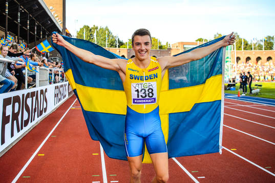 Jesper Hellström of Sweden celebrates