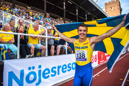 Jesper Hellström of Sweden celebrates