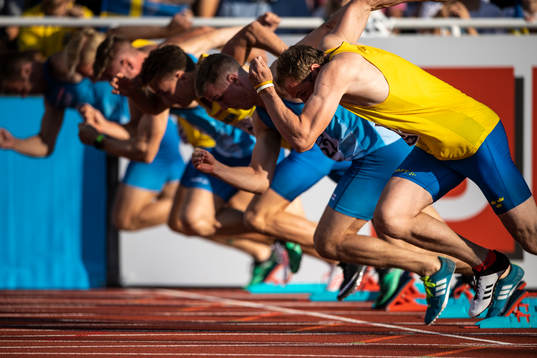Athletes running