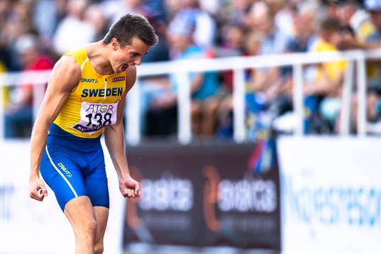 Jesper Hellström of Sweden celebrates