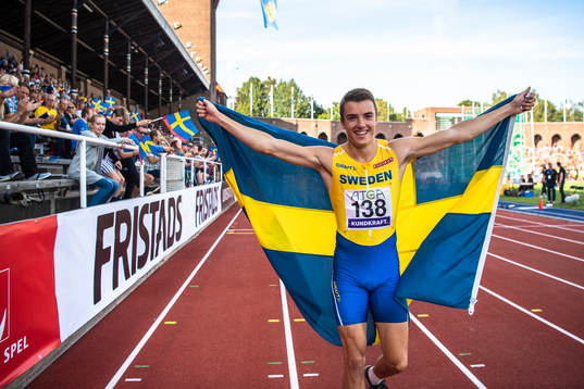 esper Hellström of Sweden celebrates