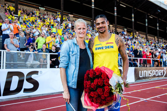 Carolina Klüft and Michel Tornéus of Sweden