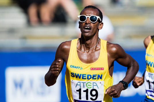 Mustafa Mohamed of Sweden in the men's 10000m