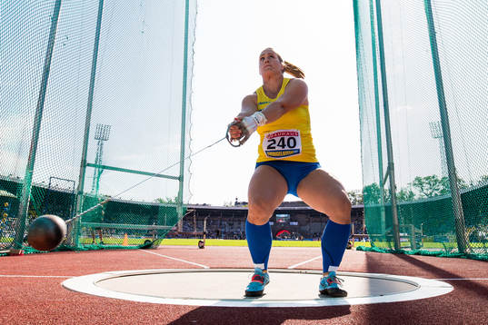 Tracy Andersson of Sweden in the women's hammer throw