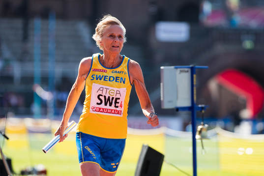 Barbro Bobäck of Sweden in the veteran relay
