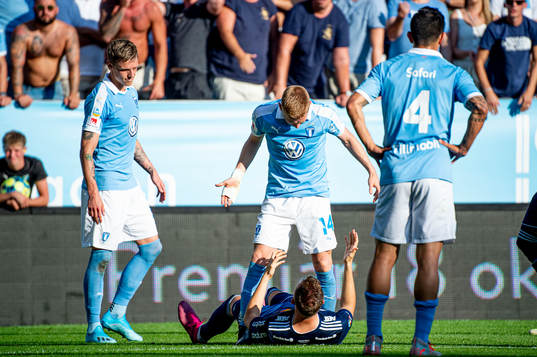 Malmö FFs Sören Rieks, Anders Christiansen och Behrang