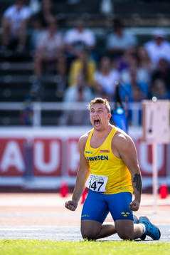 Sebastian Törngren of Sweden celebrates