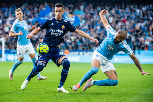 Djurgårdens Haris Radetinac och Malmö FFs Sören Rieks