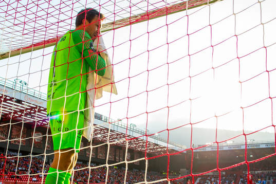 Goalkeeper Håkon Opdal of Brann looks dejected