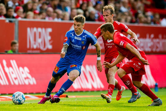 Robert Taylor of Tromsø and Petter Dahle Strand of Brann