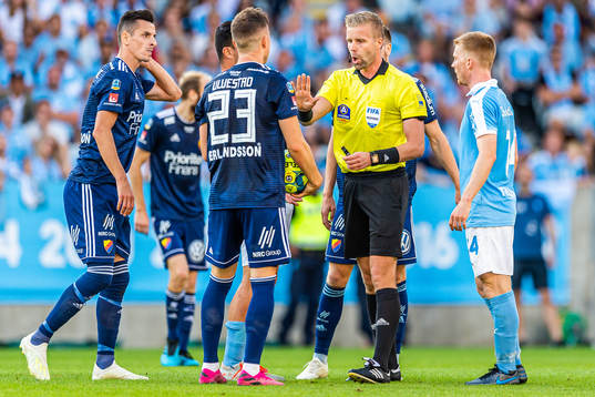 Djurgårdens Haris Radetinac, Fredrik Ulvestad och Malmö