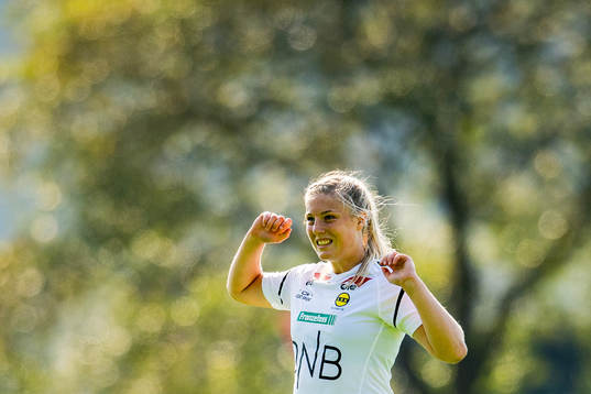 Sophie Haug of LSK Kvinner reacts