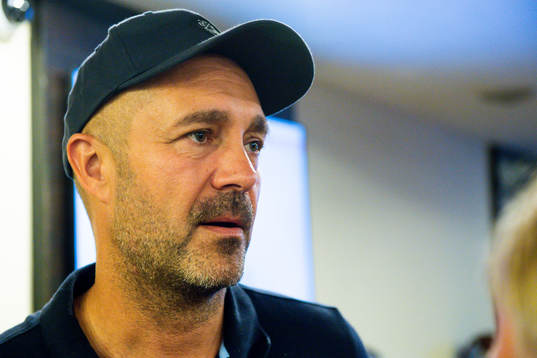Head of security Peter Narbe of Malmö FF is interviewed