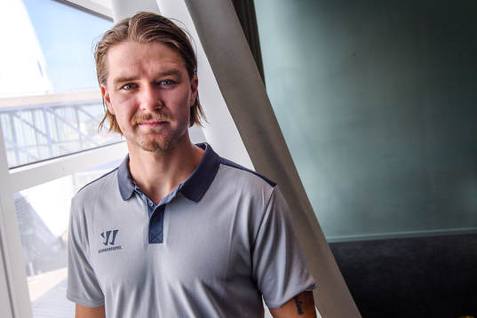 Linus Johansson of Färjestad poses for a portrait