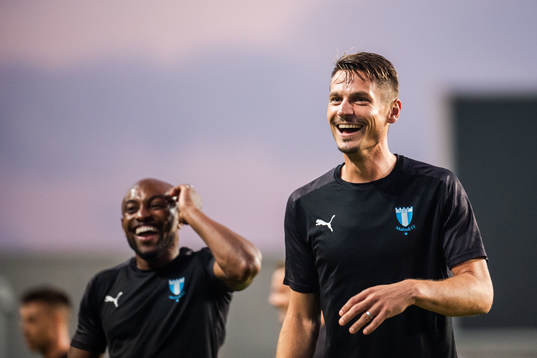 Fouad Bachirou and Markus Rosenberg of Malmö FF