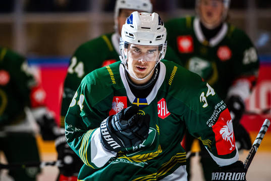 Michael Lindqvist of Färjestad celebrates