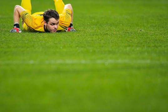 Goalkeeper Oscar Linnér of AIK looks dejected