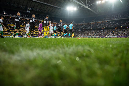 Players enter the pitch