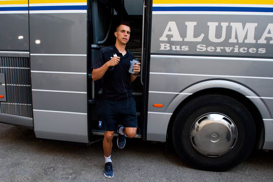 Jonas Knudsen of Malmö FF arrives to the arena