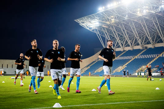 Oscar Lewicki and Lasse Nielsen of Malmö FF
