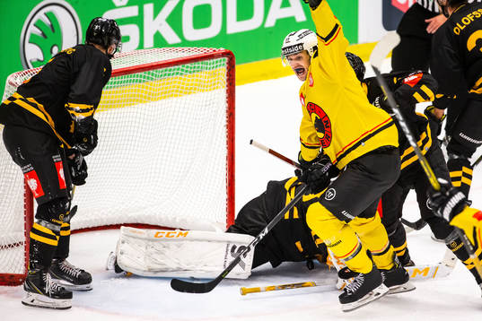 Alain Berger of Bern celebrates