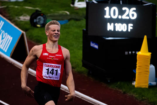 Henrik Larsson, IF Göta Karlstad deltar i 100 meters