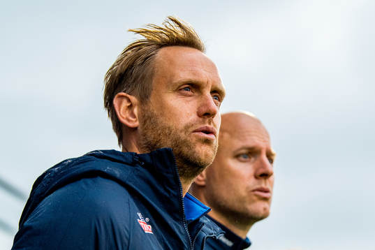 Martin Sjögren, head coach of Norway, and Anders Jacobson,