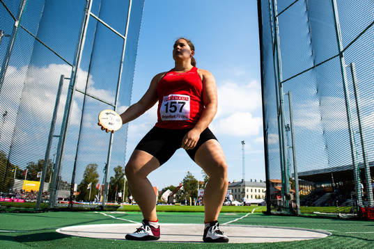 Erica Larsson, IF Göta Karlstad deltar i diskus