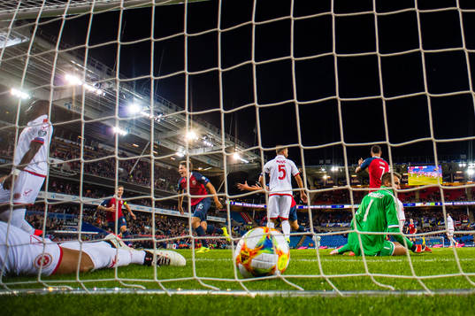 Sander Gard Bolin Berge of Norway celebrates