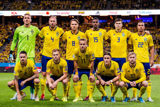 Goalkeeper Robin Olsen, Andreas Granqvist, Albin Ekdal,