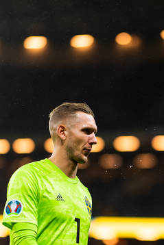 Goalkeeper Robin Olsen of Sweden looks dejected