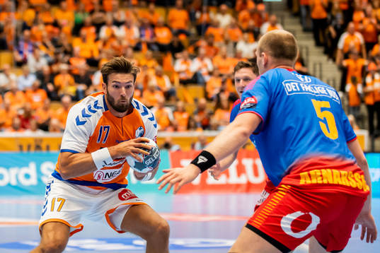 Kristianstads Helge Freiman och GOG Arnar Freyr Arnarsson