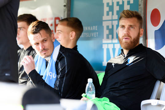 Malmö FFs Markus Rosenberg och Rasmus Bengtsson  på