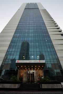 Exterior view of Ezdan Hotel where the Swedish national