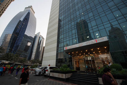 Exterior view of Ezdan Hotel where the Swedish national