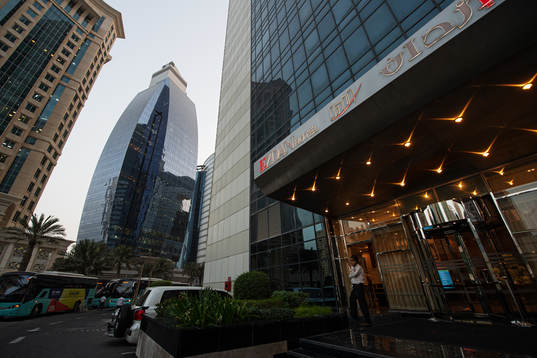 Exterior view of Ezdan Hotel where the Swedish national