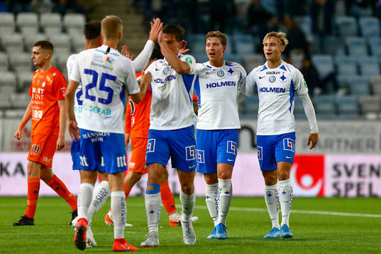 IFK Norrköpings spelare med Alexander Fransson och Pontus