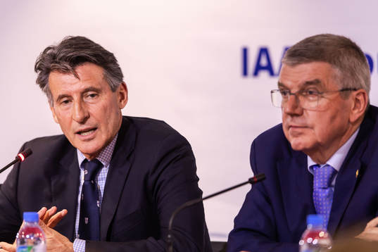 Sebastian Coe, President IAAF, and Thomas Bach, IOC, at a