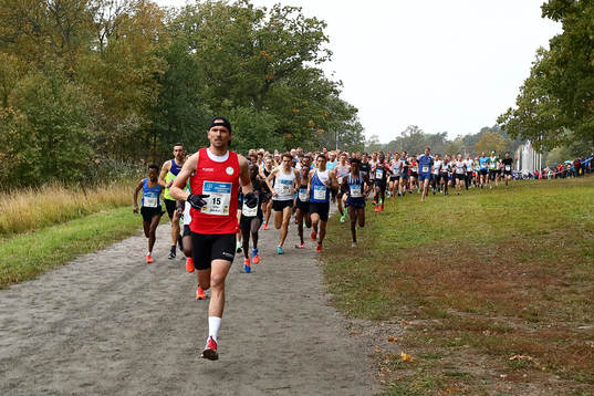 Starten i MK 30 km med bl.a. nummer 15 skidåkaren Johan